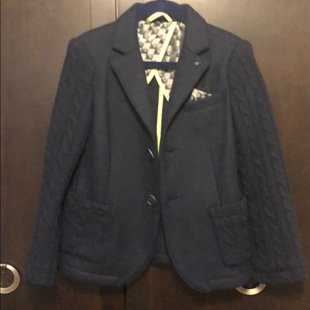 Boys Armani Junior navy blue coat